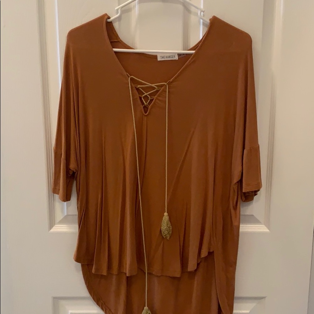 High low lace up top